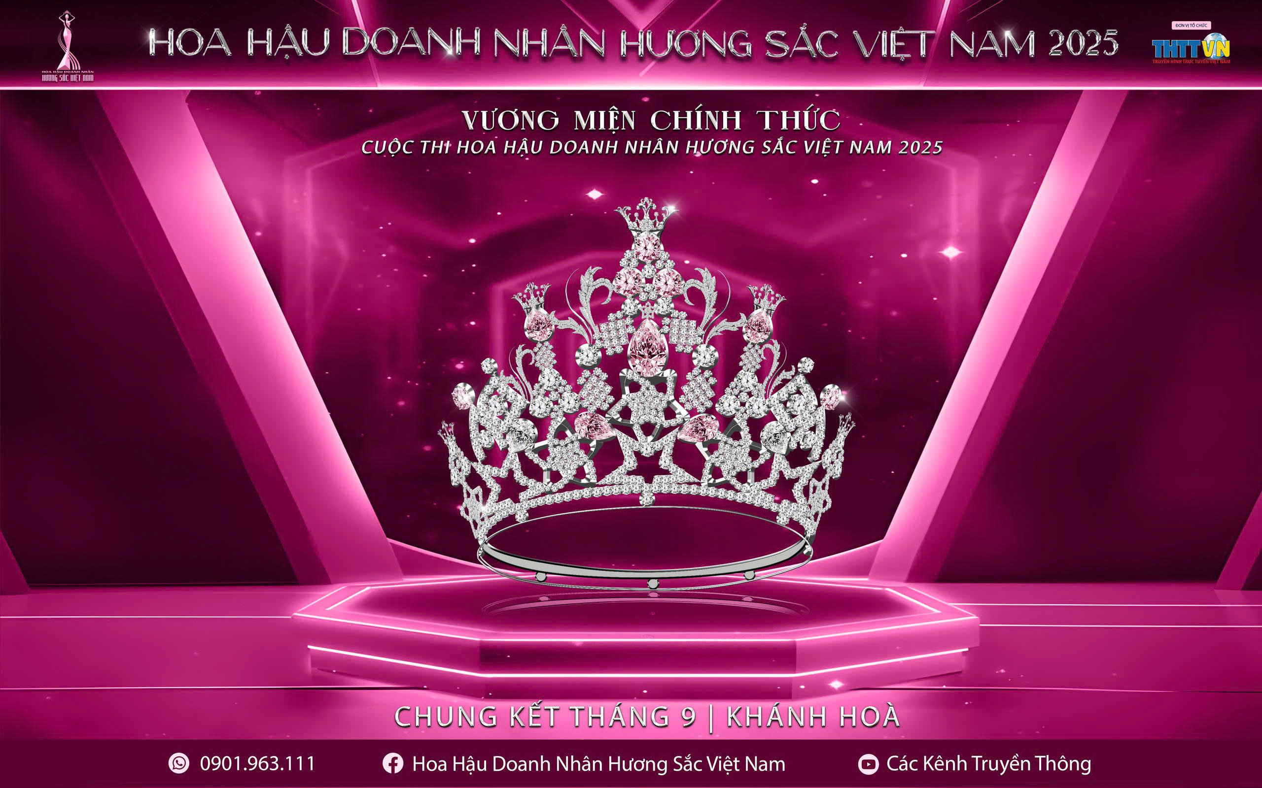 Chủ tịch Đặng Gia Bena công bố vương miện độc quyền cho cuộc thi Hoa hậu Doanh nhân Hương sắc Việt Nam 2025