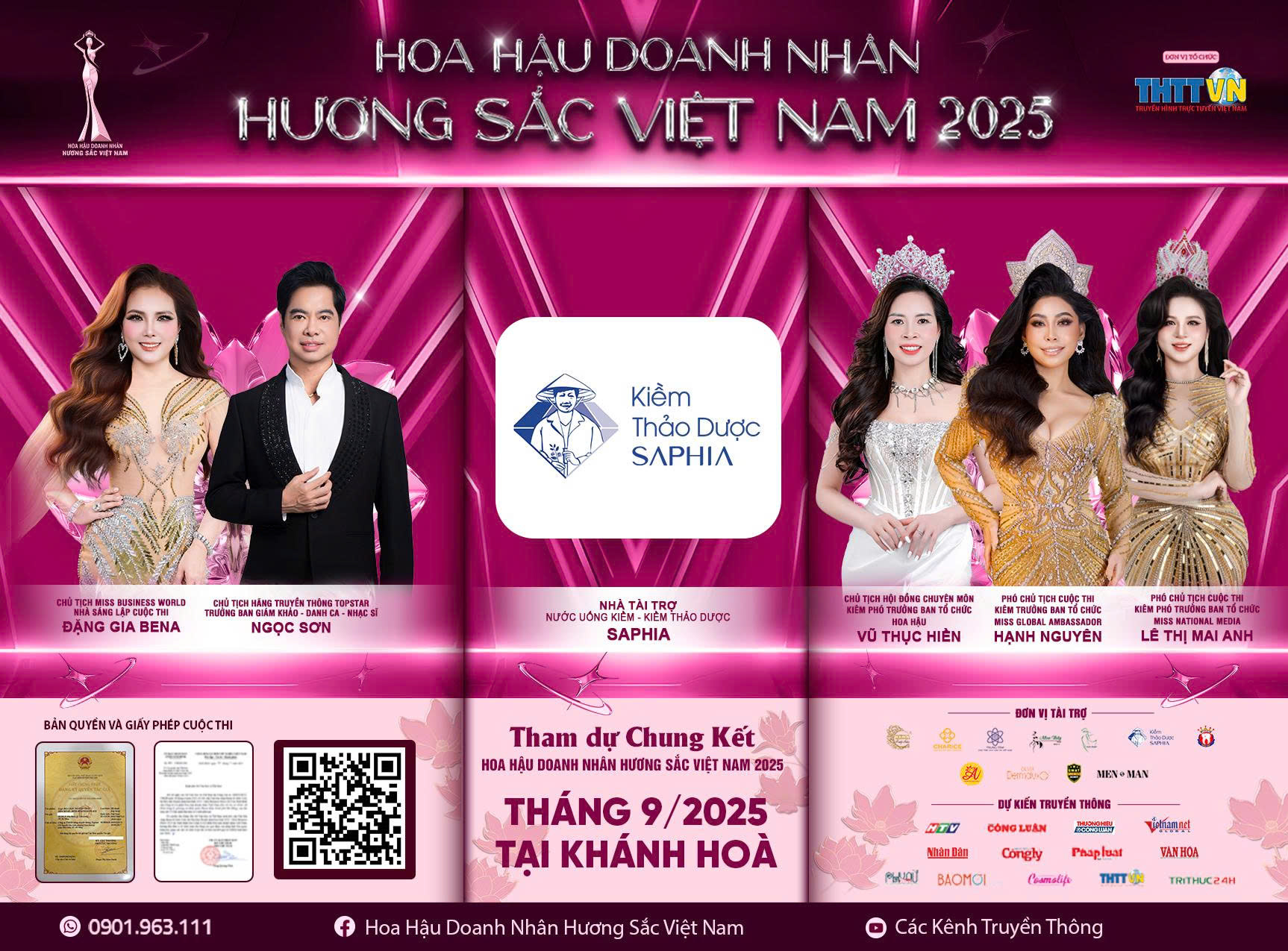Kiềm Thảo Dược Saphia trở thành Nhà tài trợ nước uống Hoa hậu Doanh nhân Hương sắc Việt Nam 2025